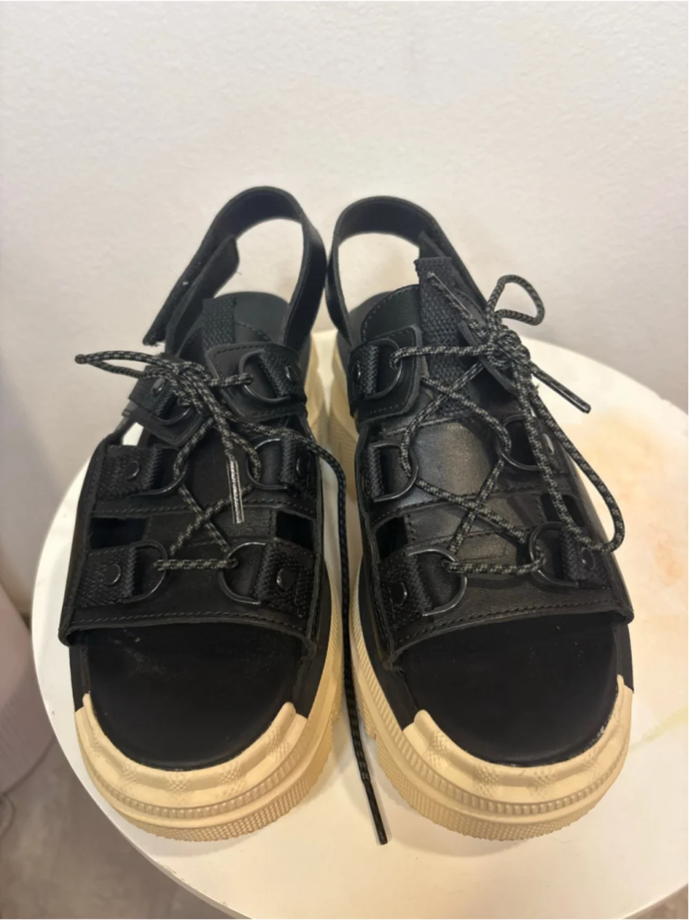 Sorel Joanie IV Lace Slingback Platform Sandals Black Women’s 6.5